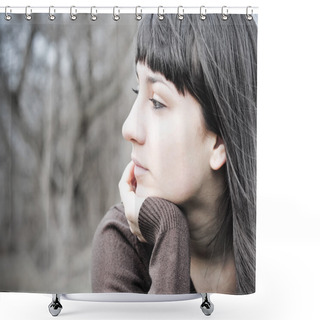 Personality  Sad Woman Shower Curtains