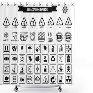Personality  Set Of Packaging Symbols Shower Curtains