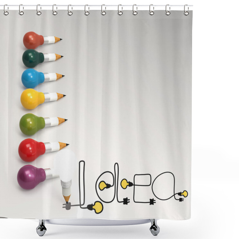 Personality  Pencil Lightbulb 3d And Design Word Idea As Concept  Shower Curtains