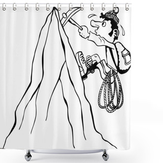 Personality  Alpinist Climbing A Mountain Shower Curtains