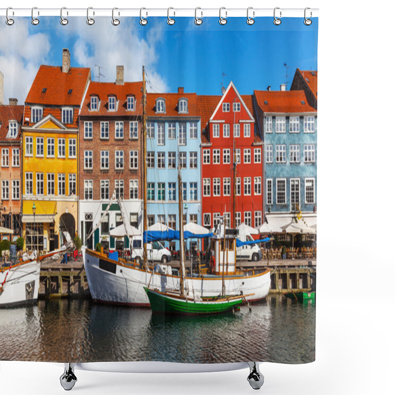 Personality  Color Buildings Of Nyhavn In Copehnagen, Denmark Shower Curtains