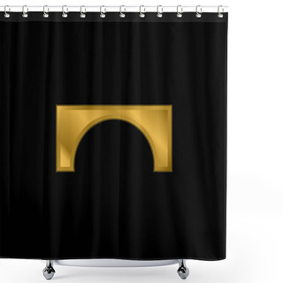 Personality  Arch Gold Plated Metalic Icon Or Logo Vector Shower Curtains