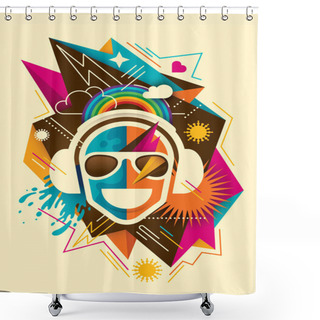 Personality  Party Background With Abstraction.  Shower Curtains