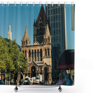 Personality  Trinity Church At Copley Square In Boston, Massachusetts, USA - Sep 2th 2023. High Quality Photo Shower Curtains