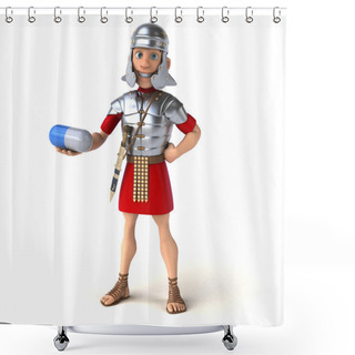 Personality  Cartoon Roman Soldier Shower Curtains