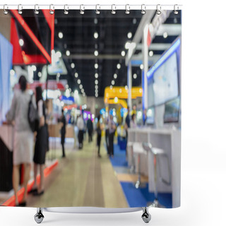 Personality  Abstract Blurred Photo Of Financial Exhibition Event In Conference Hall Background, Business Trade And Stock Market Exchange Concept Shower Curtains