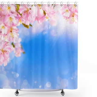 Personality  Cherry Blossoms Background Shower Curtains