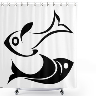 Personality  Fish Vector Icon Shower Curtains