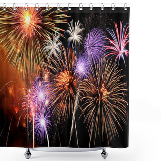 Personality  Fireworks Bursting Shower Curtains