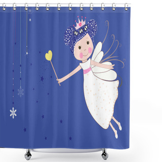 Personality  Cute Snow Fairy Tale Vector Shower Curtains