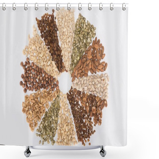 Personality  Circle Made From Assorted Nuts  Shower Curtains