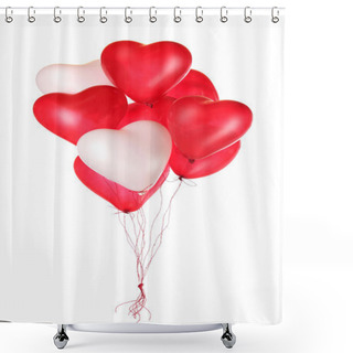 Personality  Group Of Red Heart Balloons Shower Curtains