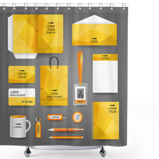 Personality  Yellow Geometric Technology Business Stationery Template Shower Curtains