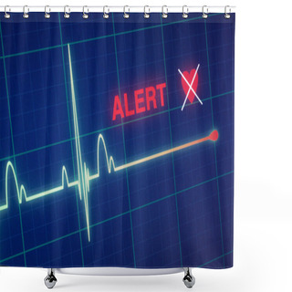 Personality  Heart Beats Cardiogram On The Monitor. Shower Curtains