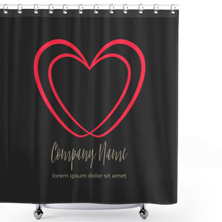 Personality  Conceptual Double Heart Icon Shower Curtains