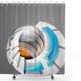 Personality  Abstract 3d Circle Bend Lines Shower Curtains