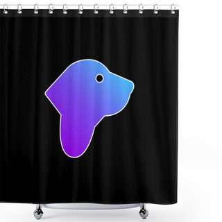 Personality  Basset Hound Blue Gradient Vector Icon Shower Curtains