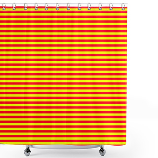 Personality  Red And Yellow Horizontal Stripe Pattern Shower Curtains