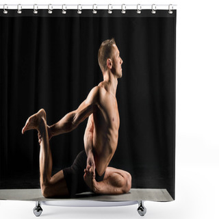 Personality  Man Sitting In Yoga Position Shower Curtains