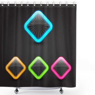 Personality  Vector Color Buttons,  Vector Illustration   Shower Curtains