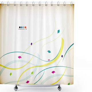 Personality  Minimal Autumn Floral Background Lines And Leaves Shower Curtains