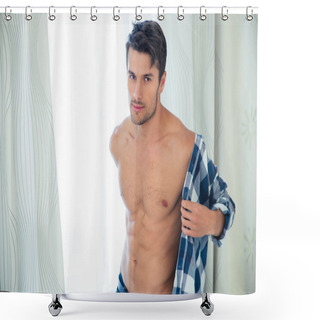 Personality  Handsome Man Dressing Shirt Shower Curtains