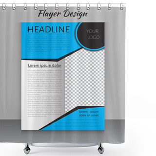 Personality  Magazine, Flyer, Brochure And Cover Layout Design Print Template Shower Curtains