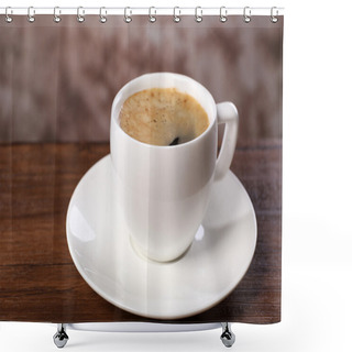 Personality  Cup Of Coffee On Table Close Up Shower Curtains