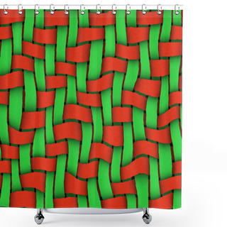 Personality  Red - Green Twill Background Shower Curtains