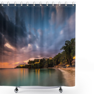 Personality  Caribbean Sunset Over A Jamaican Cove Shower Curtains