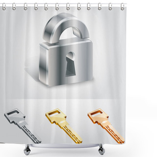 Personality  Vector Illustration Of Keys And Locks Shower Curtains