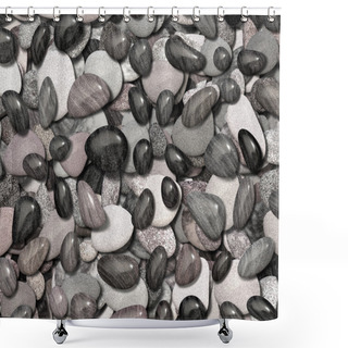 Personality  Pebbles On Beach Shower Curtains