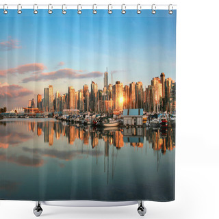 Personality  Vancouver Skyline At Sunset Shower Curtains