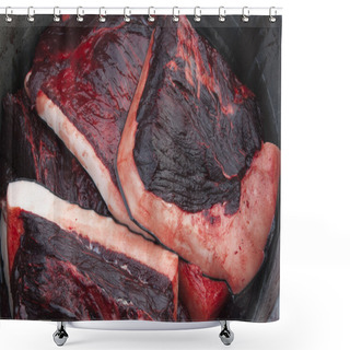 Personality  Raw Whale Meat And Blubber Shower Curtains