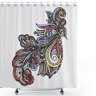 Personality  Ornament With Ethnic Floral Elements Shower Curtains