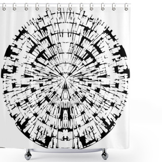 Personality  Black And White Round Background  Shower Curtains