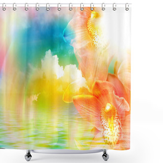 Personality  Orchid Flower Close Up Shower Curtains