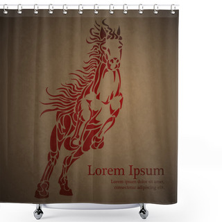 Personality  Vector Background With Abstract Horse. Shower Curtains
