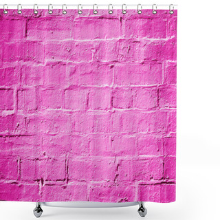 Personality  Magenta Fuchsia Hot Pink Brick Wall Background Texture Shower Curtains