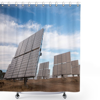 Personality  Field Of Solar Panels Gathering Energy Shower Curtains