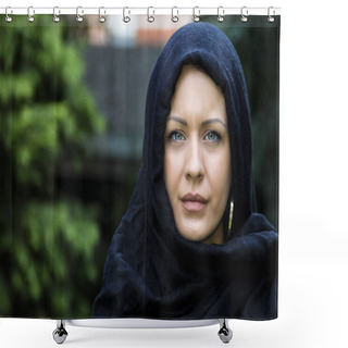 Personality  Muslim Lady In Scarf Shower Curtains