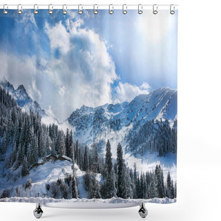 Personality  Mountains In Winter Shower Curtains