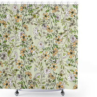 Personality  Seamlessly Pattern With Flowers Shower Curtains