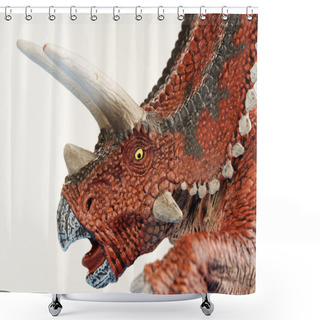 Personality  Isolated Dinosaur In White Background Shower Curtains