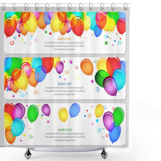 Personality  Event Banners With Colorful Balloons Shower Curtains