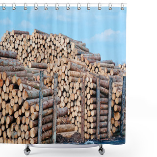 Personality  Stacks Of Lumber Shower Curtains