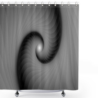 Personality  Infinite Geometry Fractal Background Of Black And White Spiral Jigsaw Puzzle Shower Curtains