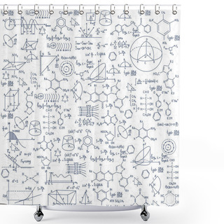 Personality  Hand Drawn Chemistry Formulas Shower Curtains