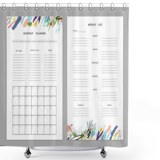 Personality  Monthly Planner Plus Weekly List Templates. Shower Curtains