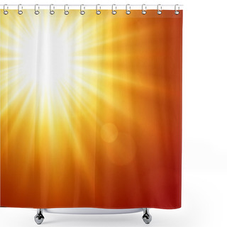 Personality  Sun With Lens Flare Vector Background Shower Curtains